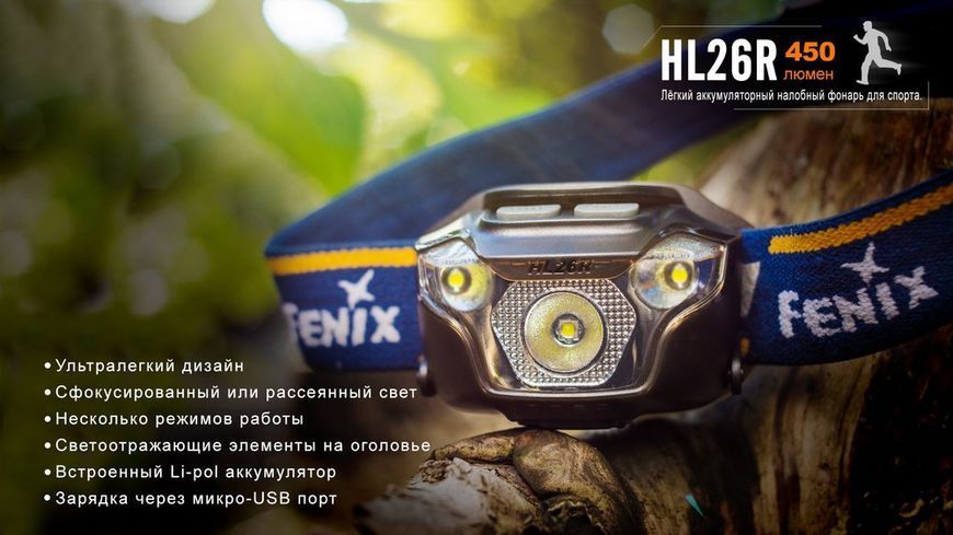 Ліхтар налобний Fenix HL26R жовтий 45846 фото