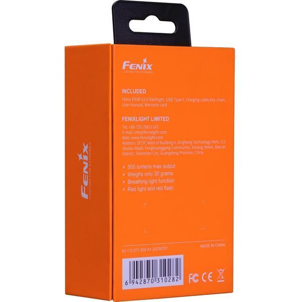 Ліхтар наключний Fenix E03R V2.0, червоний 64392 фото