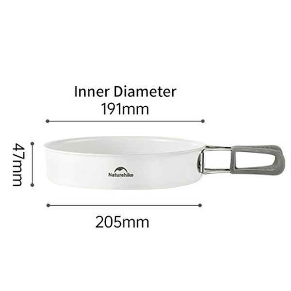 Сковорідка зі складаною ручкою Naturehike CNK2450CF013; 17;5 см; алюміній; біла 70936 фото