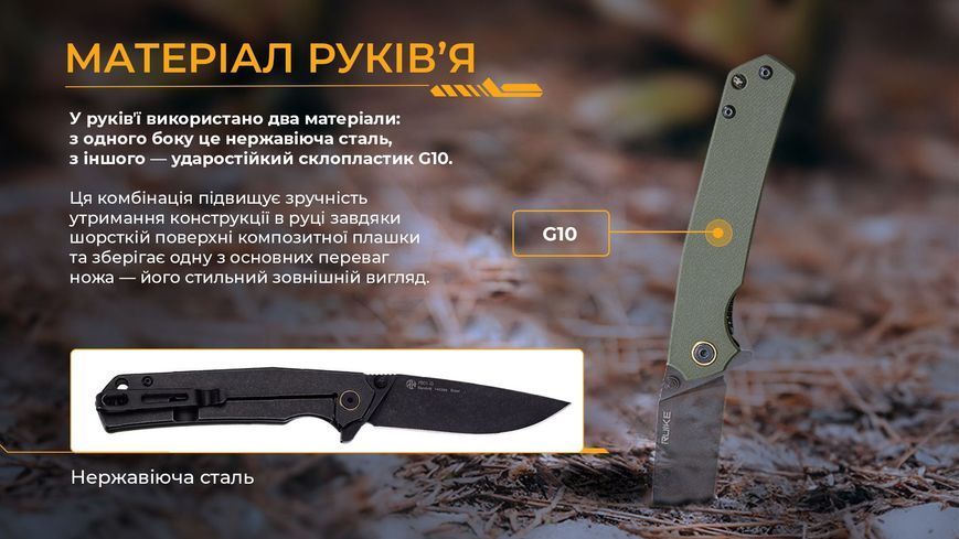 Ніж складаний Ruike P801-G 64201 фото