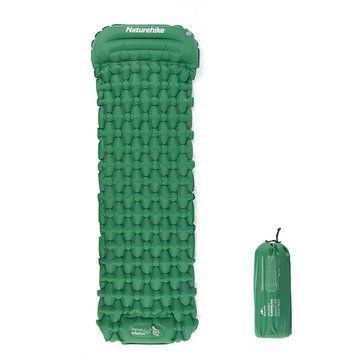Матрац туристичний водонепроникний одномісний Naturehike CNK2300DZ0001, 198x59x6.5 см, темно-зелений із вбудованою помпою для надування 65284 фото