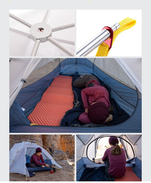 Намет надлегкий двомісний з футпринтом Naturehike Cloud Up&nbsp;Wing NH19ZP083; 15D; сіро-голубий 58334 фото