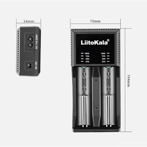 Універсальний зарядний пристрій LiitoKala Lii-PL2 EU на 2 канали 70038 фото