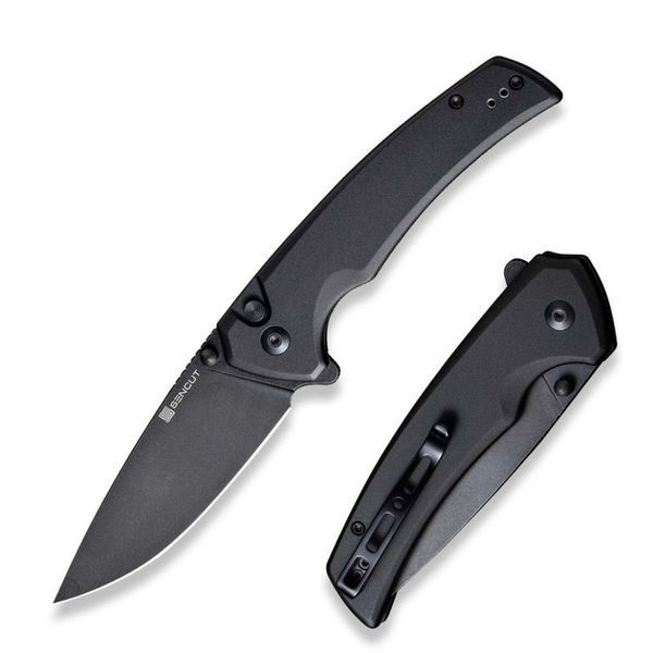 Ніж складаний туристичний Sencut Serene, (8.8 см) D2 / Aluminum чорний 69289 фото