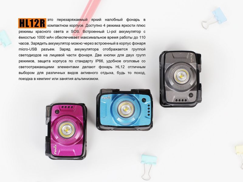 Ліхтар налобний Fenix HL12R фіолетовий 45004 фото
