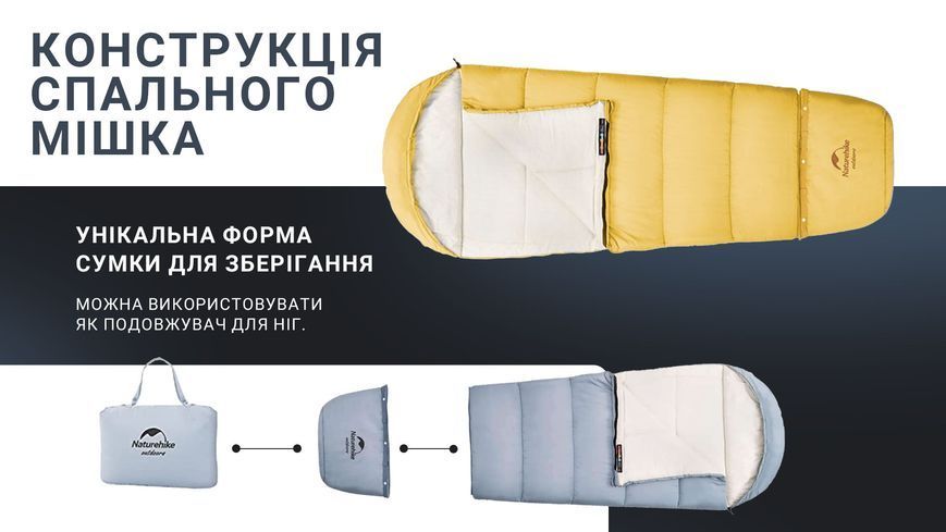 Спальник дитячий Naturehike С300 NH21MSD01; жовтий 62928 фото