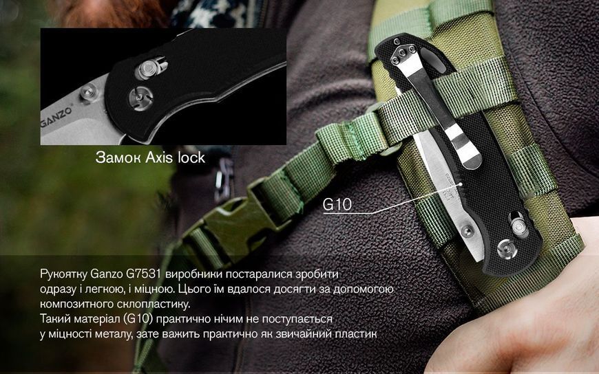 Ніж складаний Ganzo G7531-BK 45922 фото