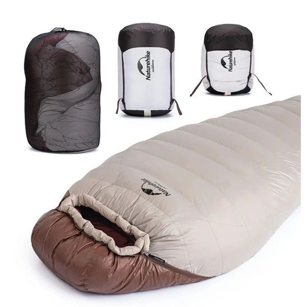 Спальник з натуральним пухом Naturehike Snowbird NH20YD001; p-р M; коричневий 510 г 65418 фото