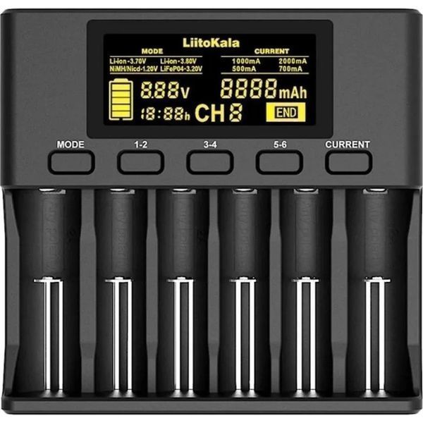 Універсальний зарядний пристрій LiitoKala Lii-S6 EU на 6 каналів + автомобільний кабель 70044 фото