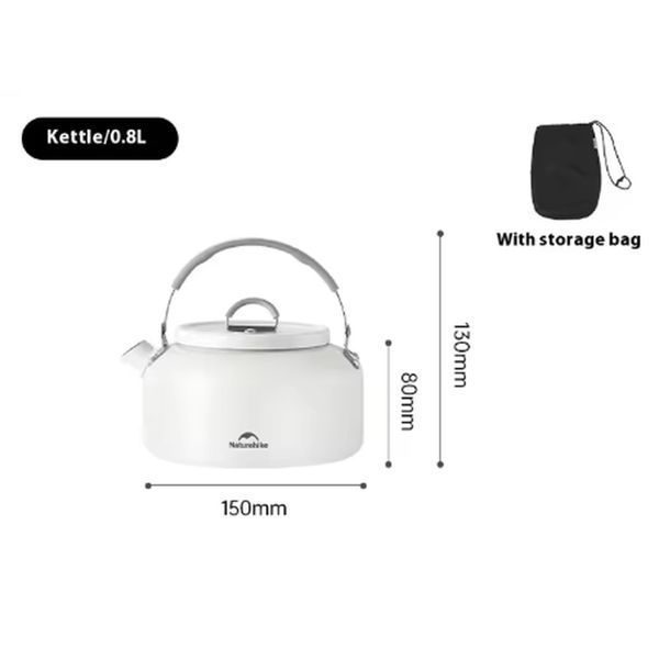 Чайник з керамічним антипригарним покриттям Naturehike CNK2450CF013 0;8 л; алюміній; білий 68968 фото
