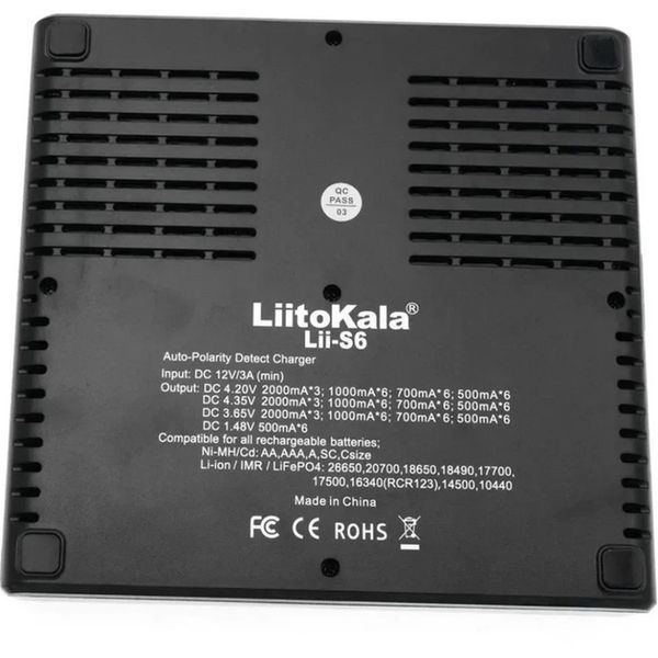 Універсальний зарядний пристрій LiitoKala Lii-S6 EU на 6 каналів + автомобільний кабель 70044 фото