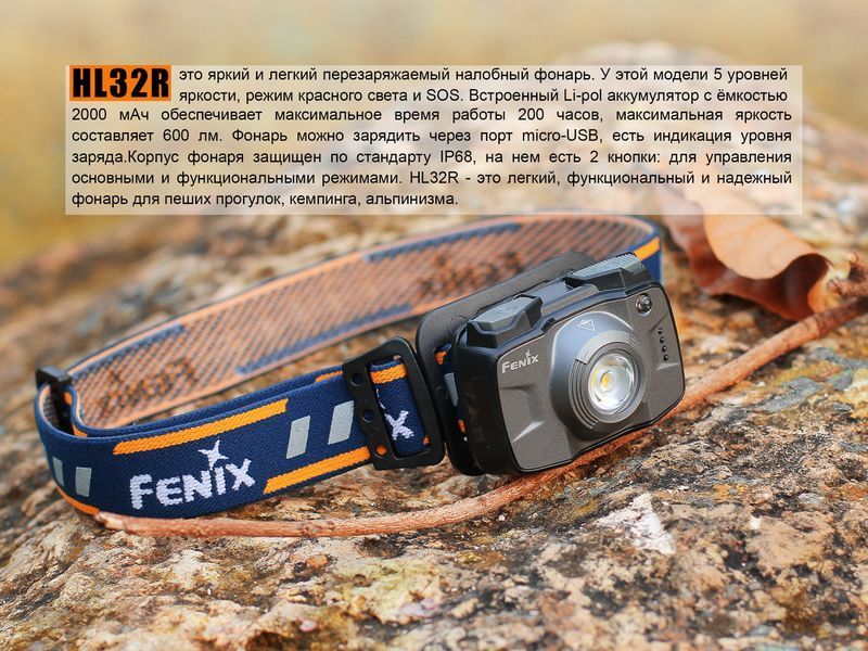 Ліхтар налобний Fenix HL32R блакитний 45006 фото